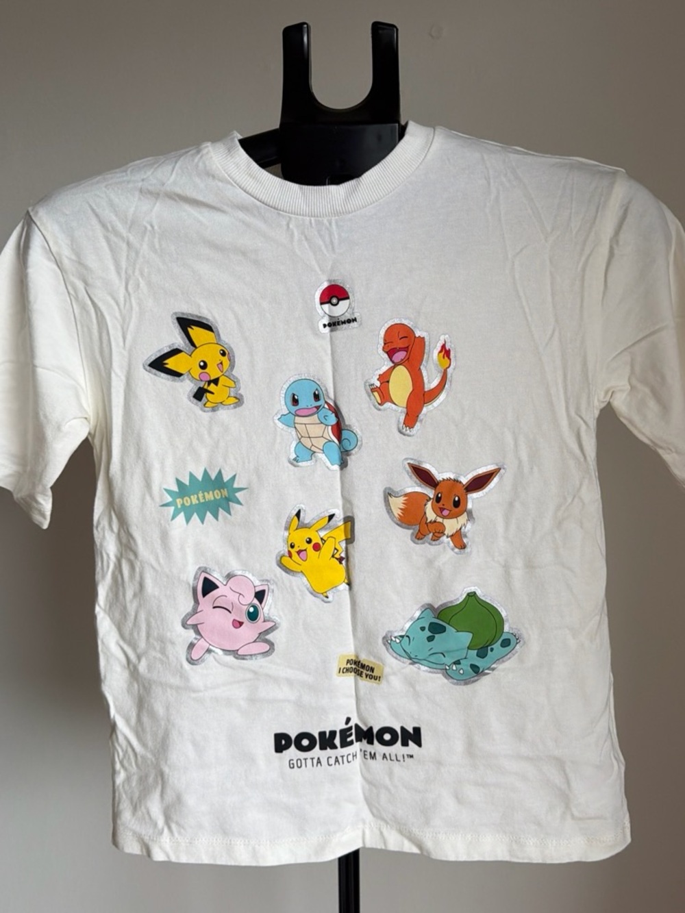 H&M White Pokémon Patch Graphic Tee